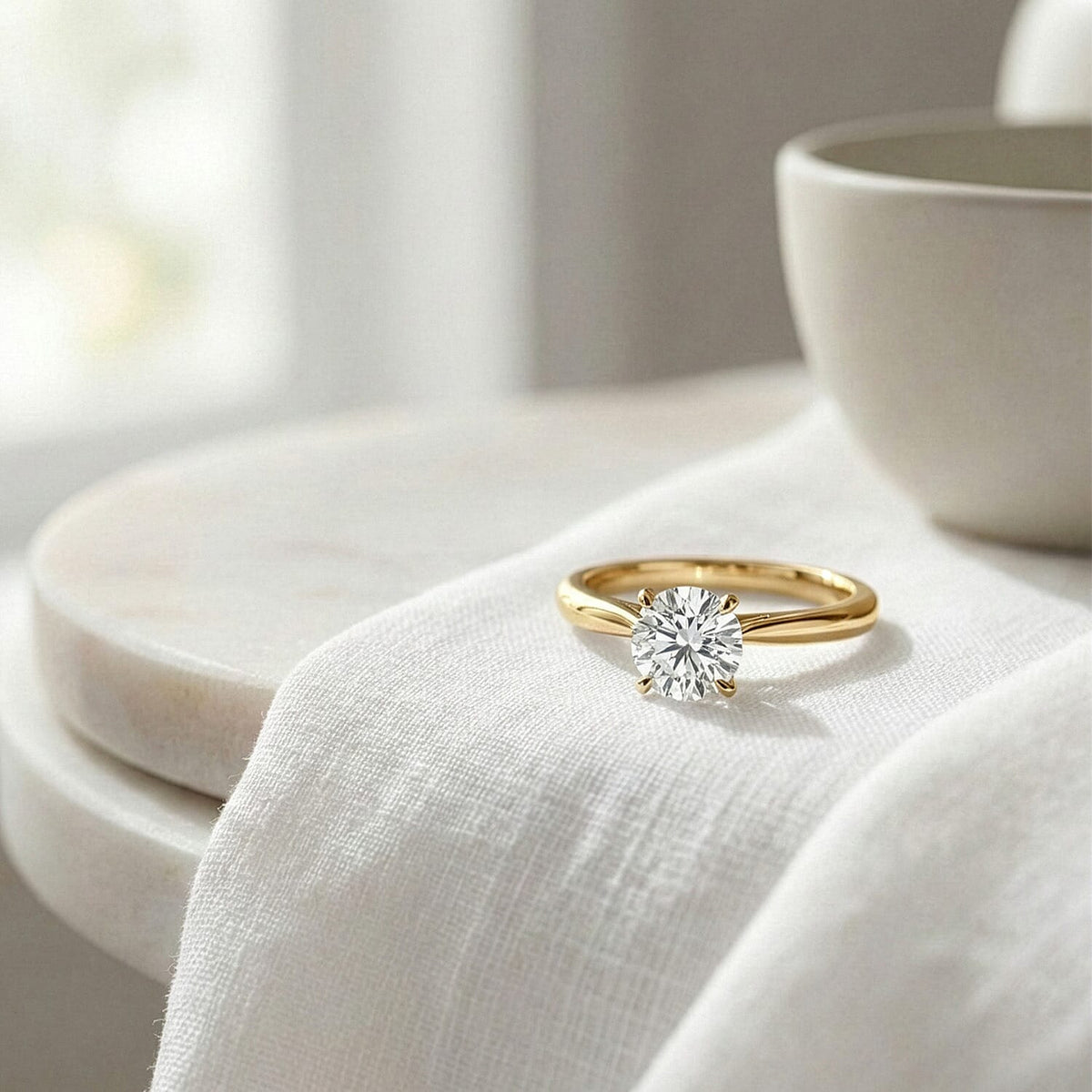 LUXURIANT Lab Grown Diamond (SI G/H) Solitaire Ring in 18K Vermeil Yellow Gold Plated Sterling Silver 8028324 5