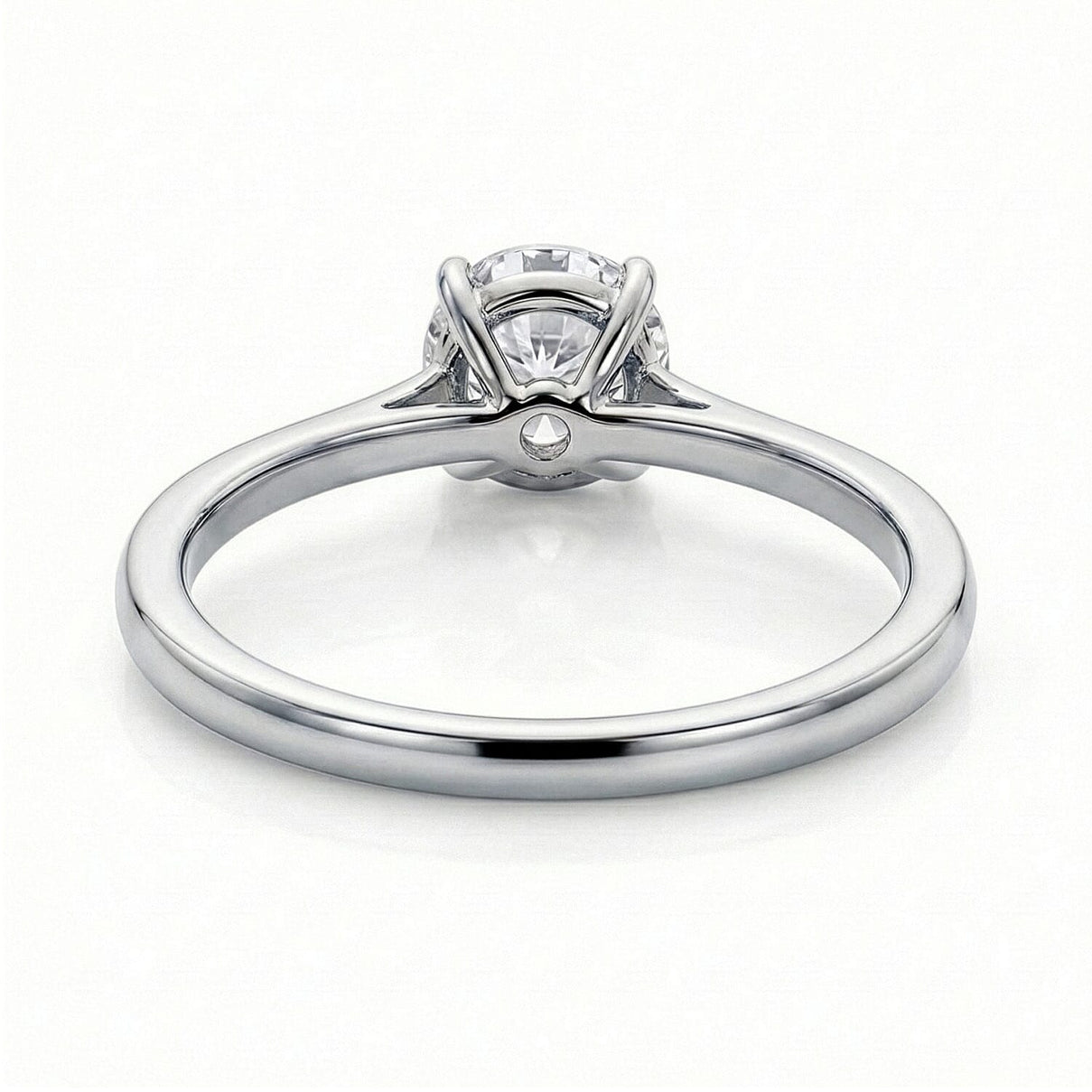LUXURIANT 0.5 Ct. Lab Grown Diamond Solitaire Ring in Rhodium Overlay Sterling Silver (SI-GH) 8028333 6