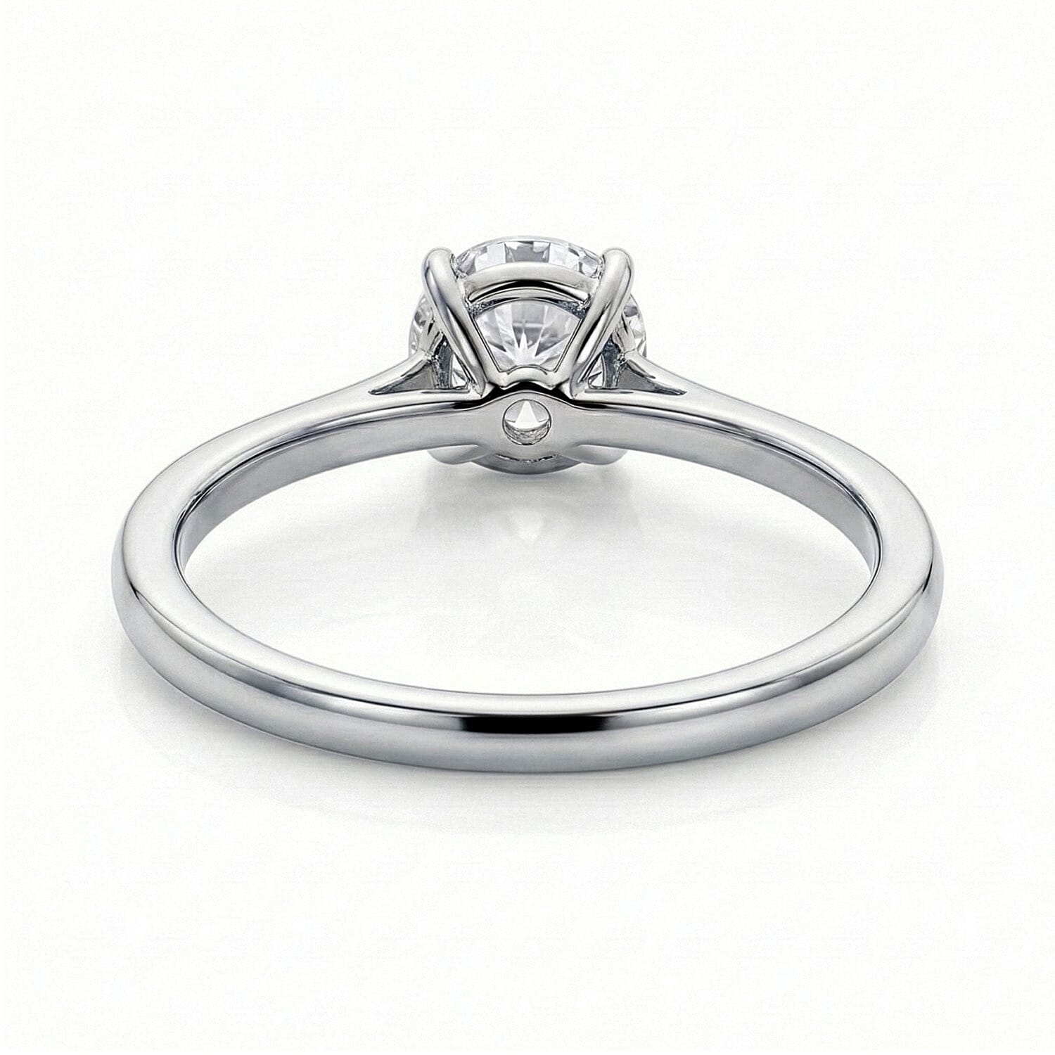 LUXURIANT 0.5 Ct. Lab Grown Diamond Solitaire Ring in Rhodium Overlay Sterling Silver (SI-GH) 8028333 6