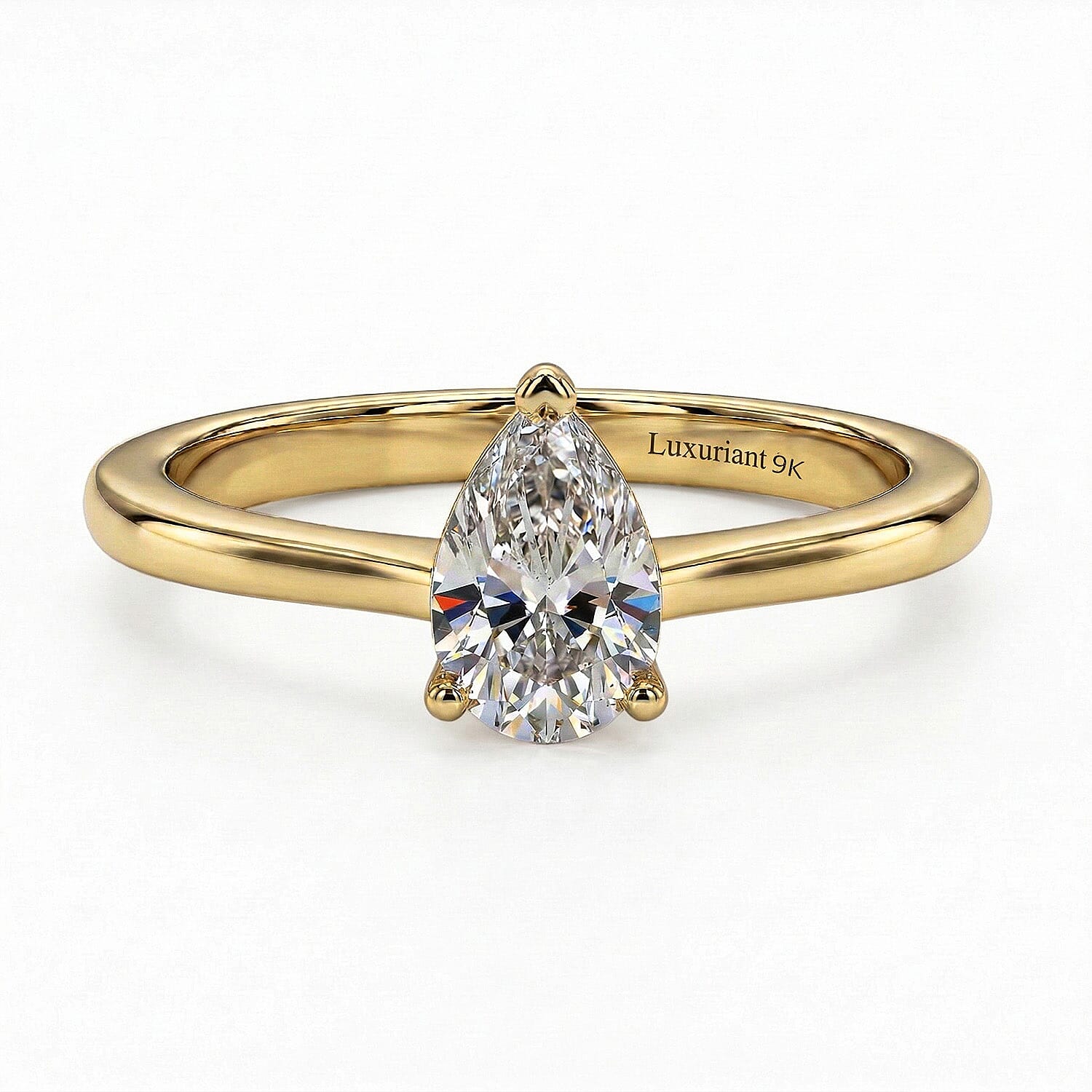 LUXURIANT 1 Ct. Lab Grown Diamond Solitaire Ring in 9K Yellow Gold, SGL Certified 8040856 0