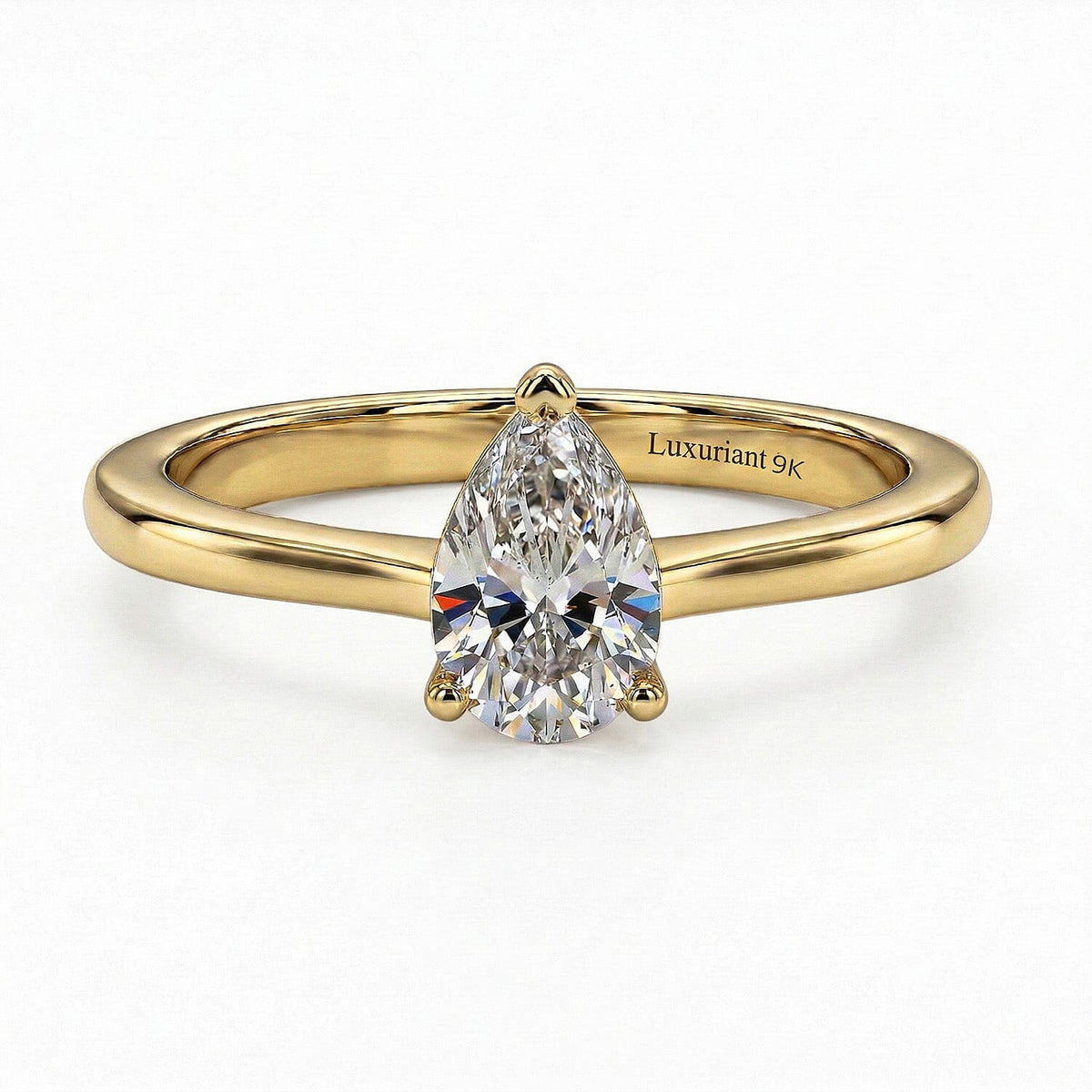LUXURIANT 1 Ct. Lab Grown Diamond Solitaire Ring in 9K Yellow Gold, SGL Certified 8040859 0