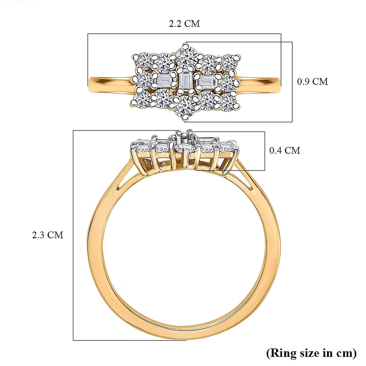 LUXURIANT Lab Grown Diamond (SI/GH) Boat Ring in 18K Vermeil Yellow Gold Plated Sterling Silver 0.5 Ct. 8052761 7