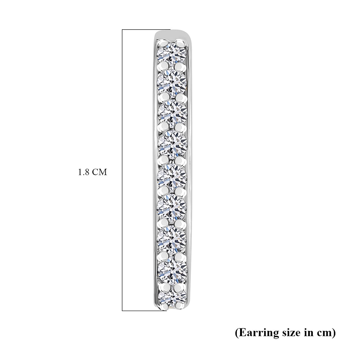 LUXURIANT Lab Grown Diamond SI GH Hoop Earring in Rhodium Overlay Sterling Silver 0.47 Ct. 8052812 5