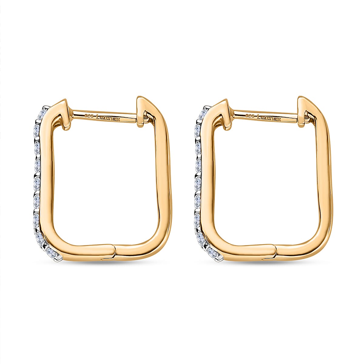 LUXURIANT 0.5 Ct. Lab Grown Diamond SI GH Hoop Earring in 18K Vermeil Yellow Gold Plated Sterling Silver 8052813 4
