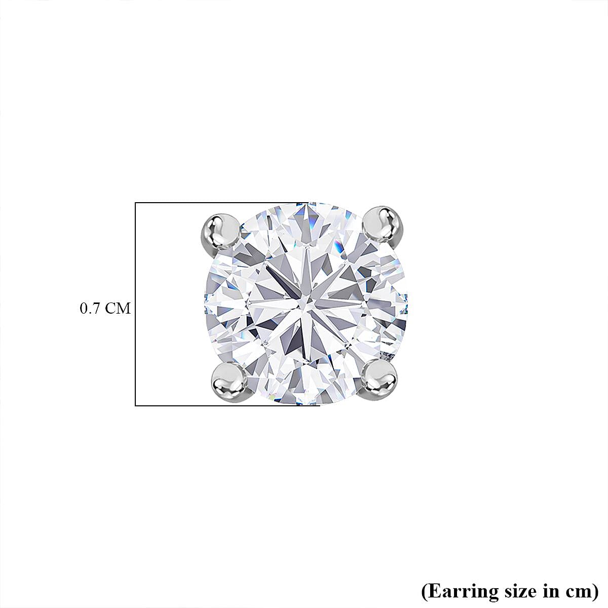 Moissanite Solitaire Stud Earrings in Rhodium Overlay Sterling Silver 1.88 Ct. 8054194 5