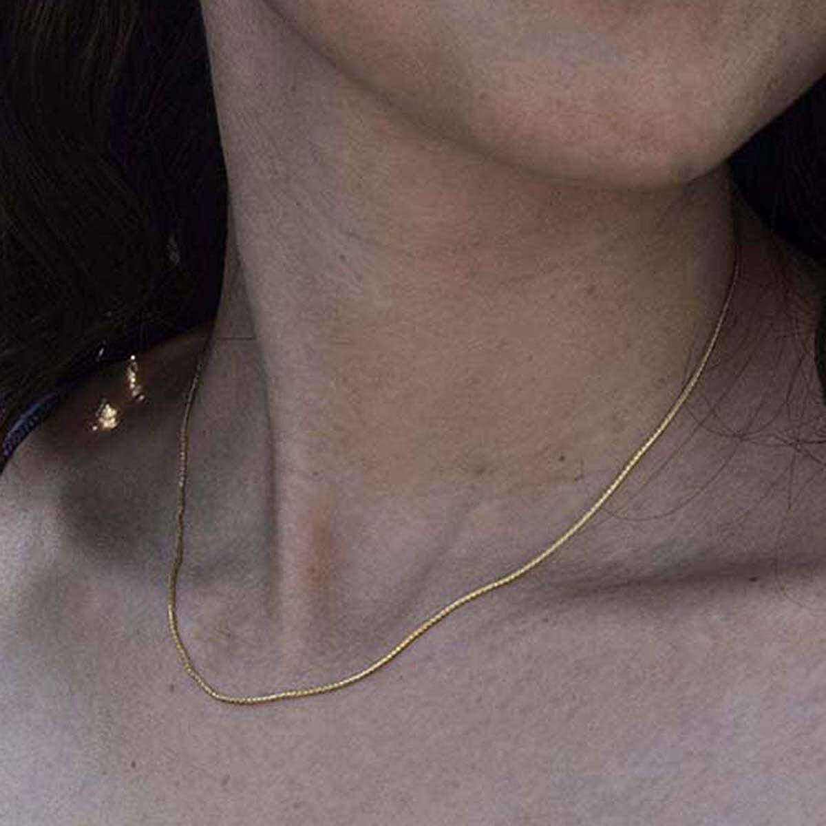 9K Yellow Gold Spiga Necklace (Size 16) with Lobster Clasp 8055952 2