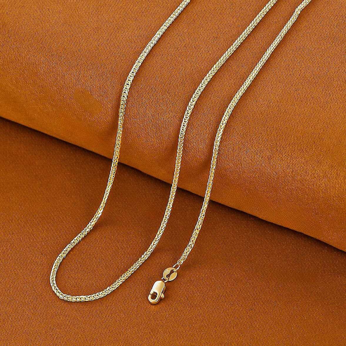 9K Yellow Gold Spiga Necklace (Size 16) with Lobster Clasp 8055952 6