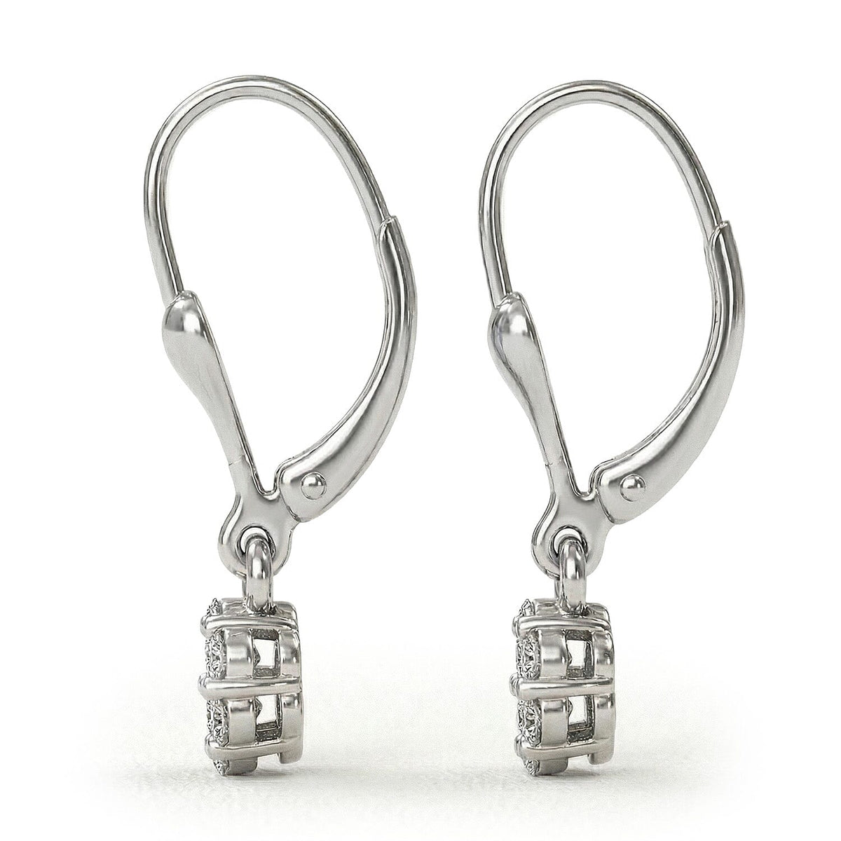 LUXURIANT Lab Grown Diamond SI G-H Drop Earring with Lever Back in Rhodium Overlay Sterling Silver 8057449 6