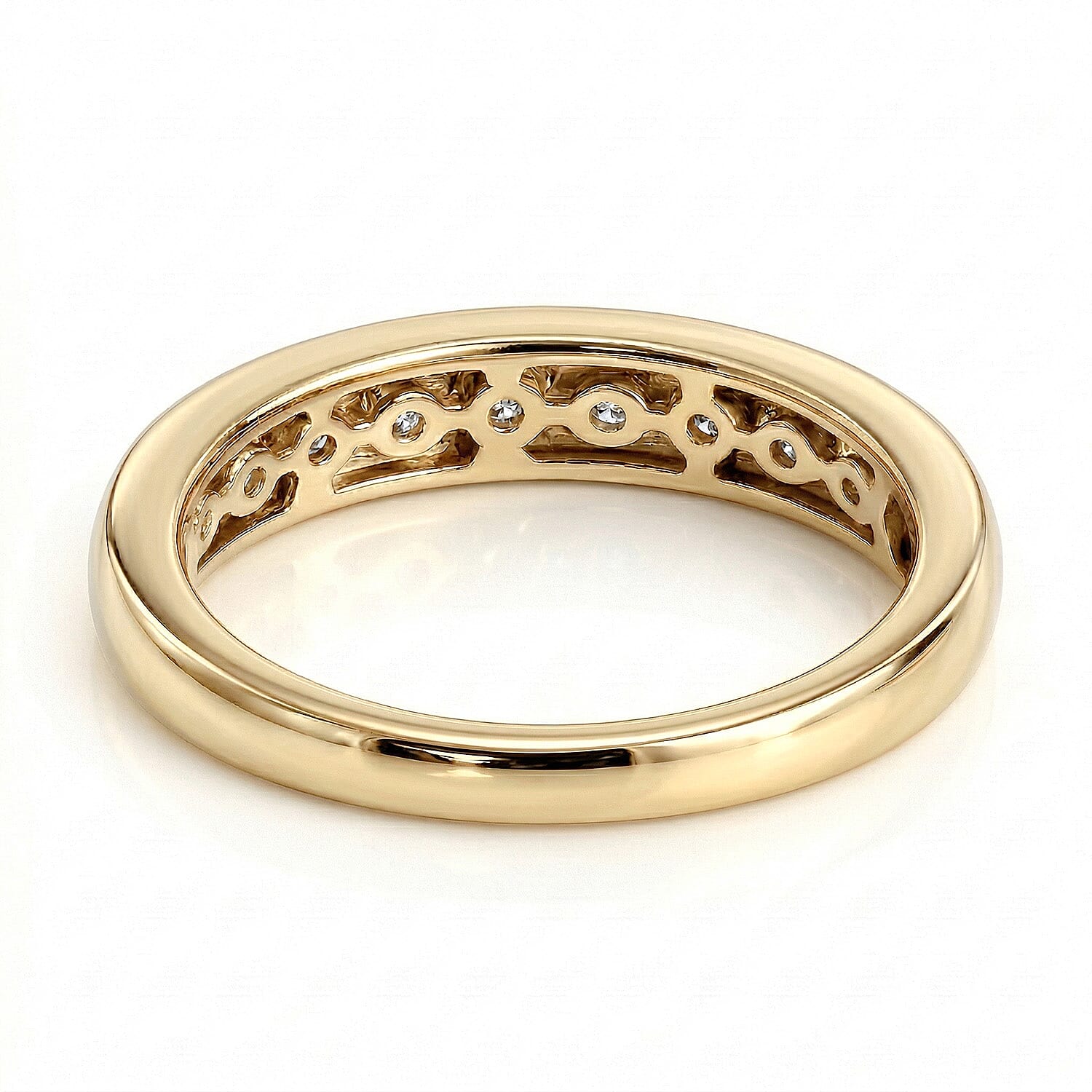 LUXURIANT 0.5 Ct. Lab Grown Diamond Half Eternity Band Ring in 18K Vermeil Yellow Gold Plated Sterling Silver (SI-GH) 8060407 6