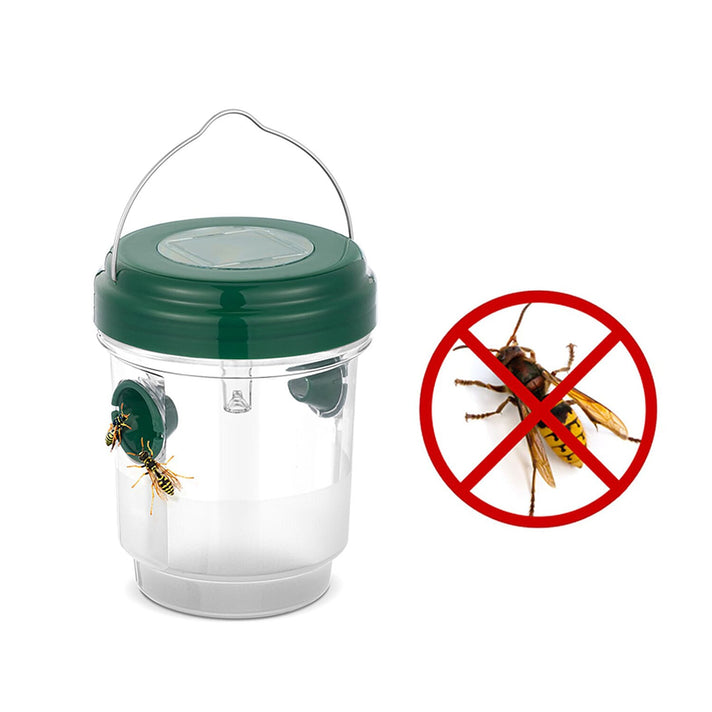 No More Wasps! - 3 Solar Wasp Traps for Garden Use - LED Light - Double Entrance - 6-8 Hr Working Time Green 8060834 1