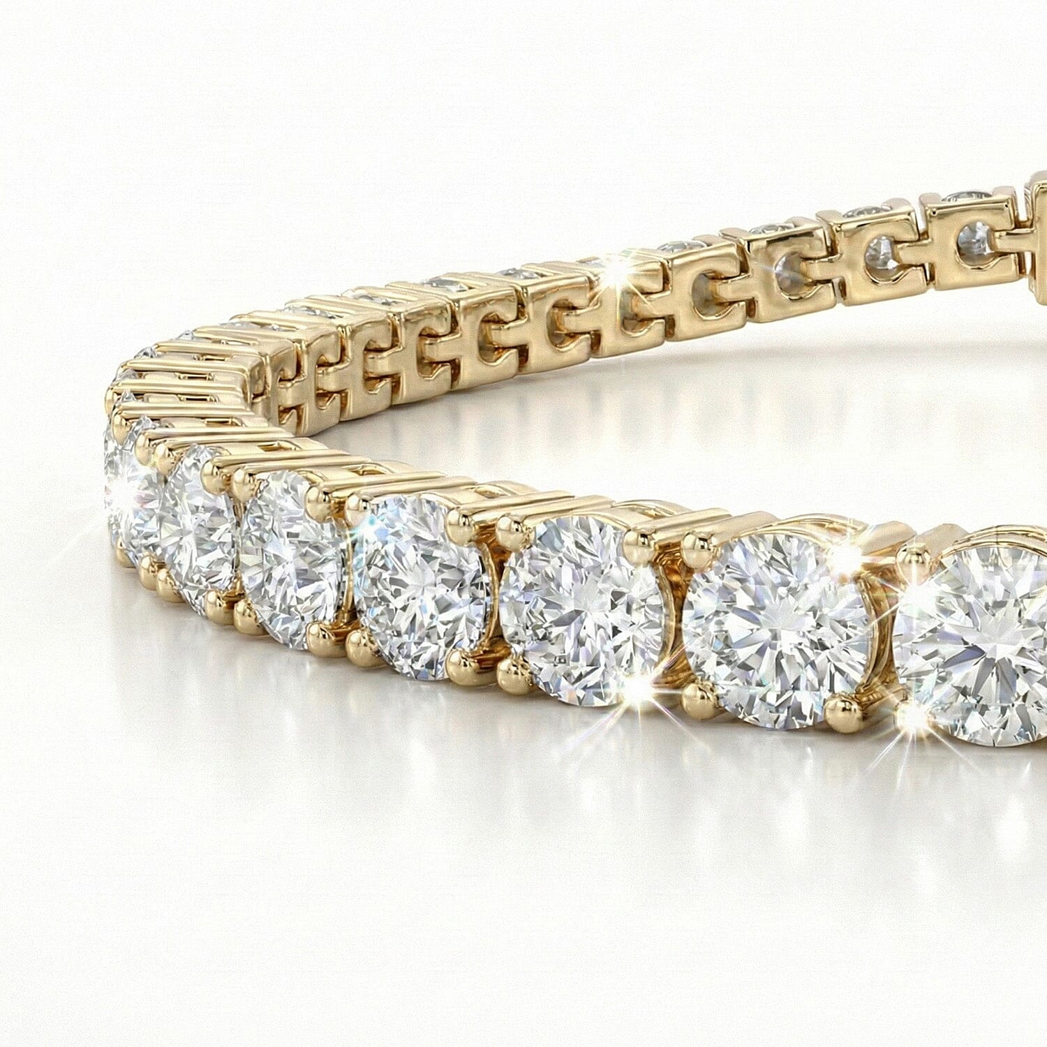 D'Joy 5 Ct. Moissanite Eternal Sparkle Tennis Bracelet with GB Box Clasp in 18K Vermeil Yellow Gold Overlay Sterling Silver 7 Inch 8061361 4