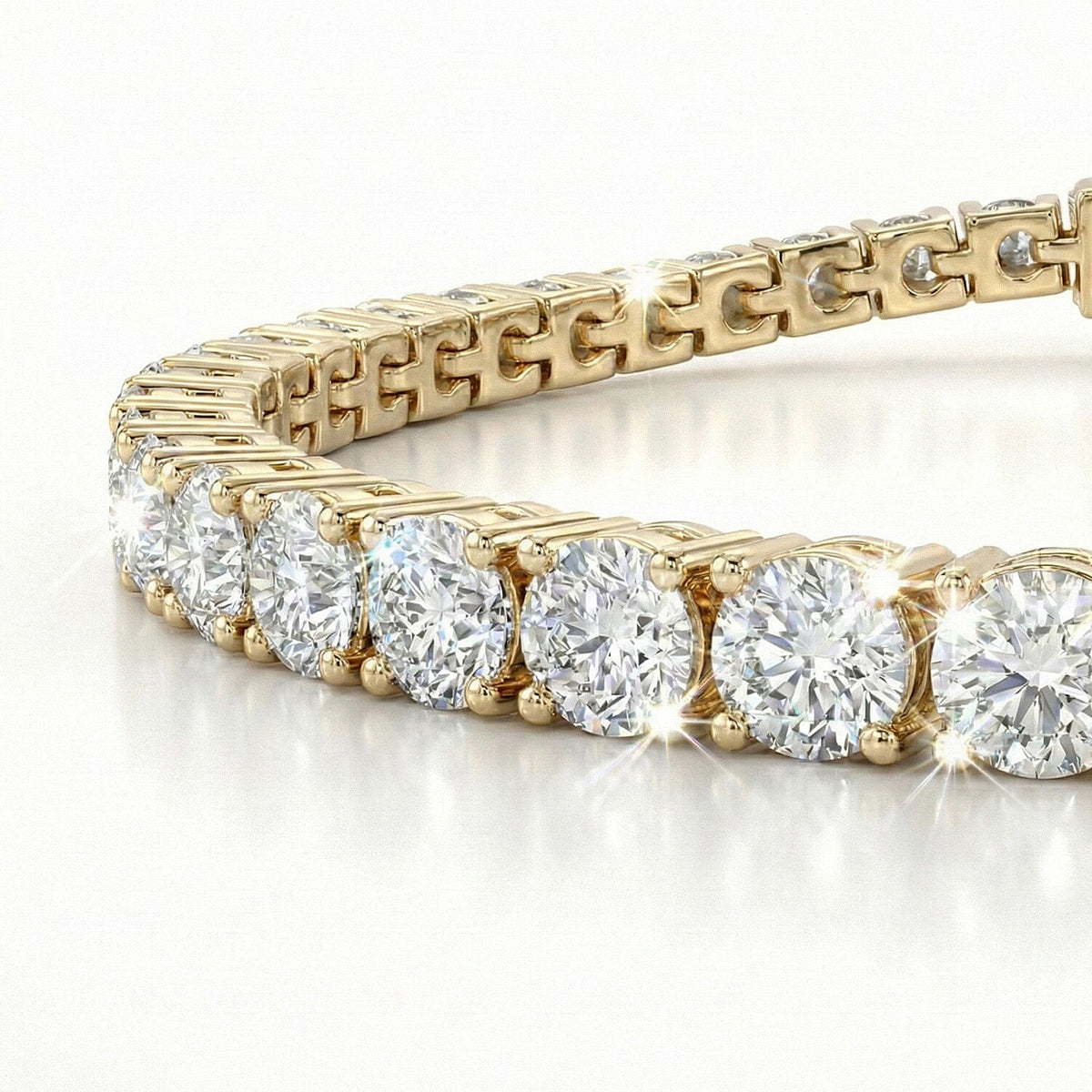 D'Joy 5 Ct. Moissanite Eternal Sparkle Tennis Bracelet with GB Box Clasp in 18K Vermeil Yellow Gold Overlay Sterling Silver 7.5 Inch 8061362 4