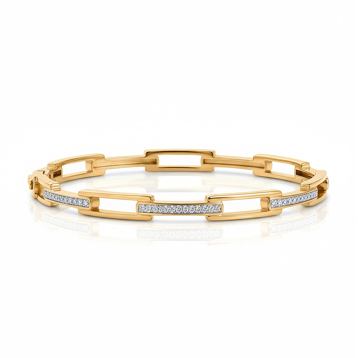 LUXURIANT Lab Grown Diamond Slim Link Bangle in 18K Yellow Gold Vermeil Sterling Silver 8062831 0