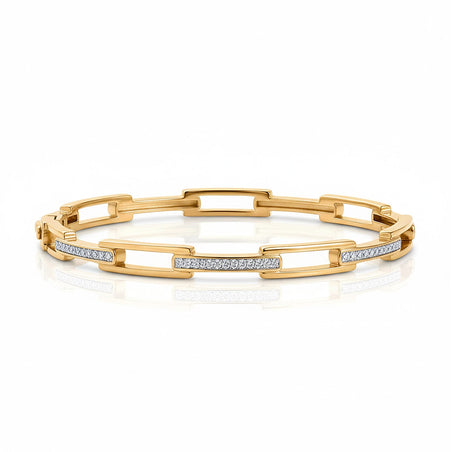 LUXURIANT 0.2 Ct. Lab Grown Diamond SI G-H Openable Bangle (Size 7.5)  in 18K Vermeil Yellow Gold Plated Sterling Silver 8062831 1