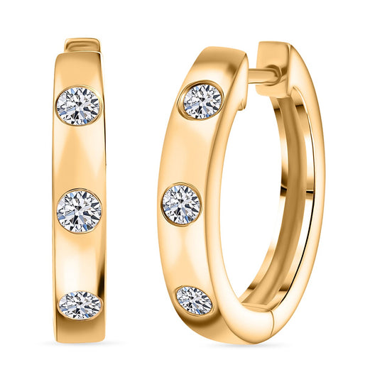 Luxuriant Diamond Lab Grown Diamond (SI-G/H) Hoop Earrings in Sterling Silver