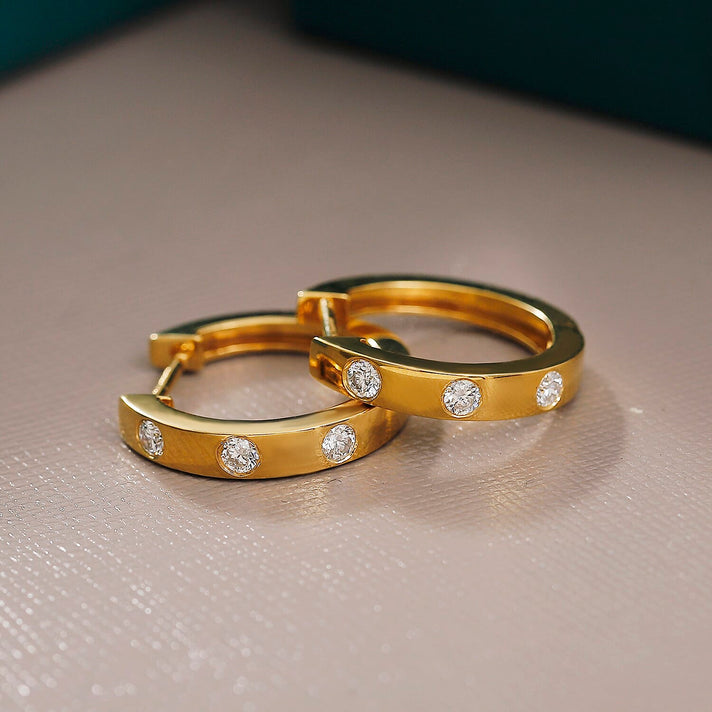 LUXURIANT Lab Grown Diamond (SI G/H) Hoop Earrings in 18K Vermeil Yellow Gold Plated Sterling Silver 8063871 2