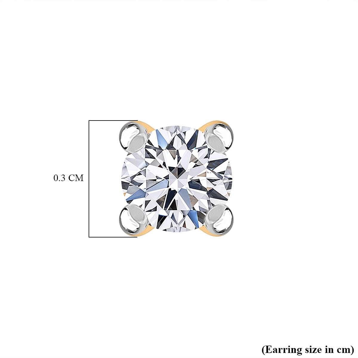 LUXURIANT Lab Grown Diamond Solitaire Stud Earrings in 18K Vermeil Yellow Gold Over Sterling Silver 8068204 6