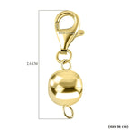 Round Magnetic Lock (8mm) with Lobster Clasp (11mm) in Rhodium Overlay Sterling Silver