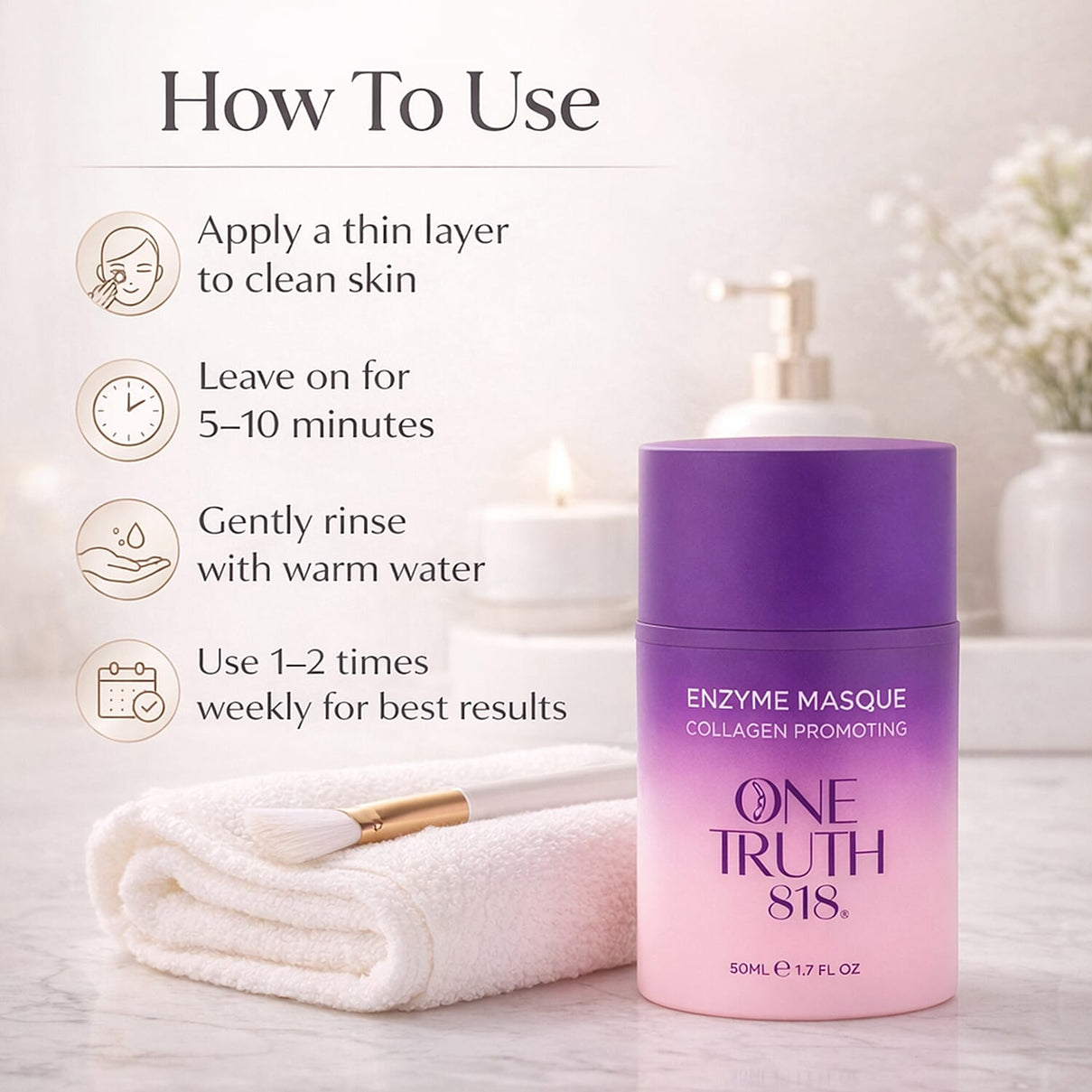 One Truth 818 Enzyme Face Masque - 50g 8071943 4