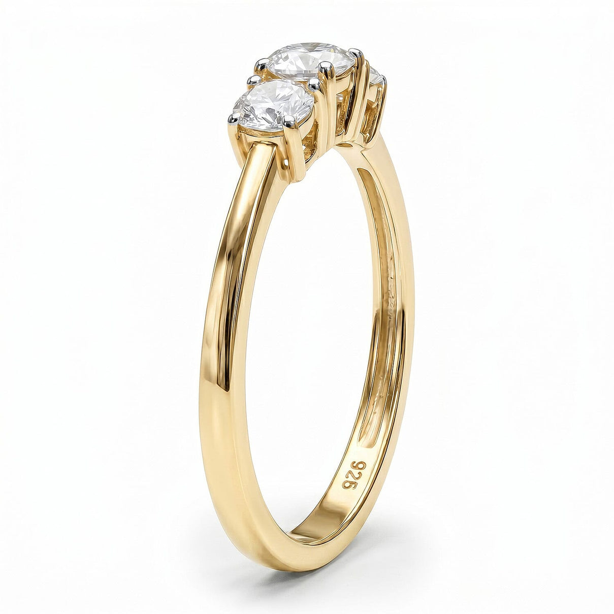 LUXURIANT 0.5 Ct. Lab Grown Diamond Trilogy Ring in Vermeil Yellow Gold Plated Sterling Silver (SI/GH) 8079755 5