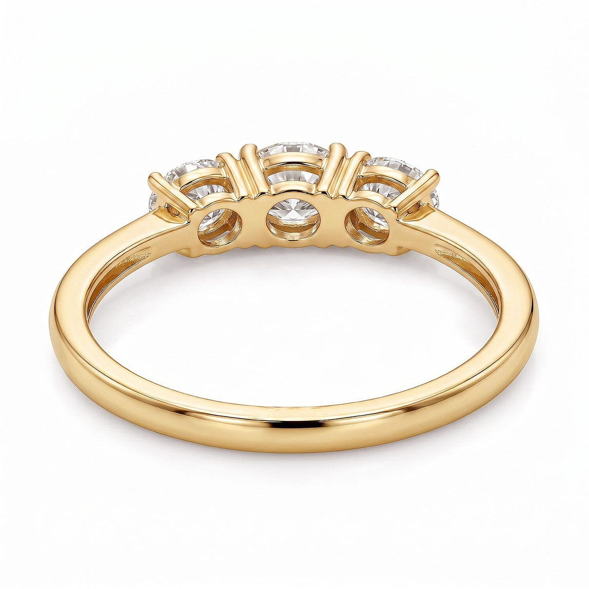LUXURIANT 0.5 Ct. Lab Grown Diamond Trilogy Ring in Vermeil Yellow Gold Plated Sterling Silver (SI/GH) 8079755 6