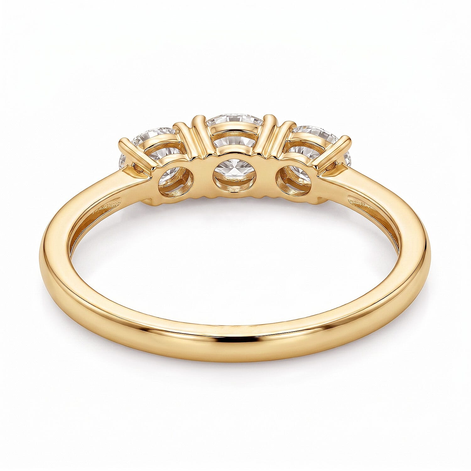 LUXURIANT 0.5 Ct. Lab Grown Diamond Trilogy Ring in Vermeil Yellow Gold Plated Sterling Silver (SI/GH) 8079755 6