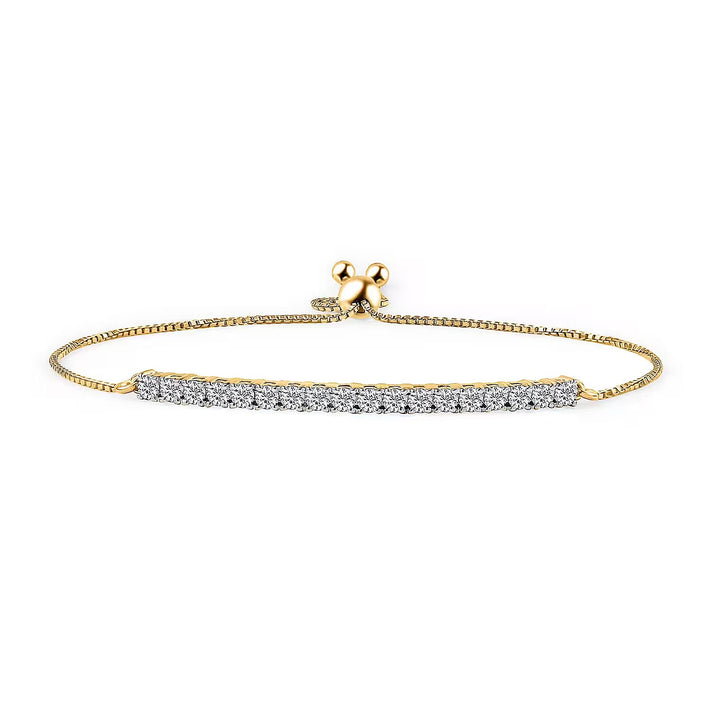 LUXURIANT 1 Ct. Lab Grown Diamond Chain Bracelet in 18K Vermeil Yellow Gold Plated Sterling Silver (SI/GH) (Up to 10.5 Inch) 8082326 1