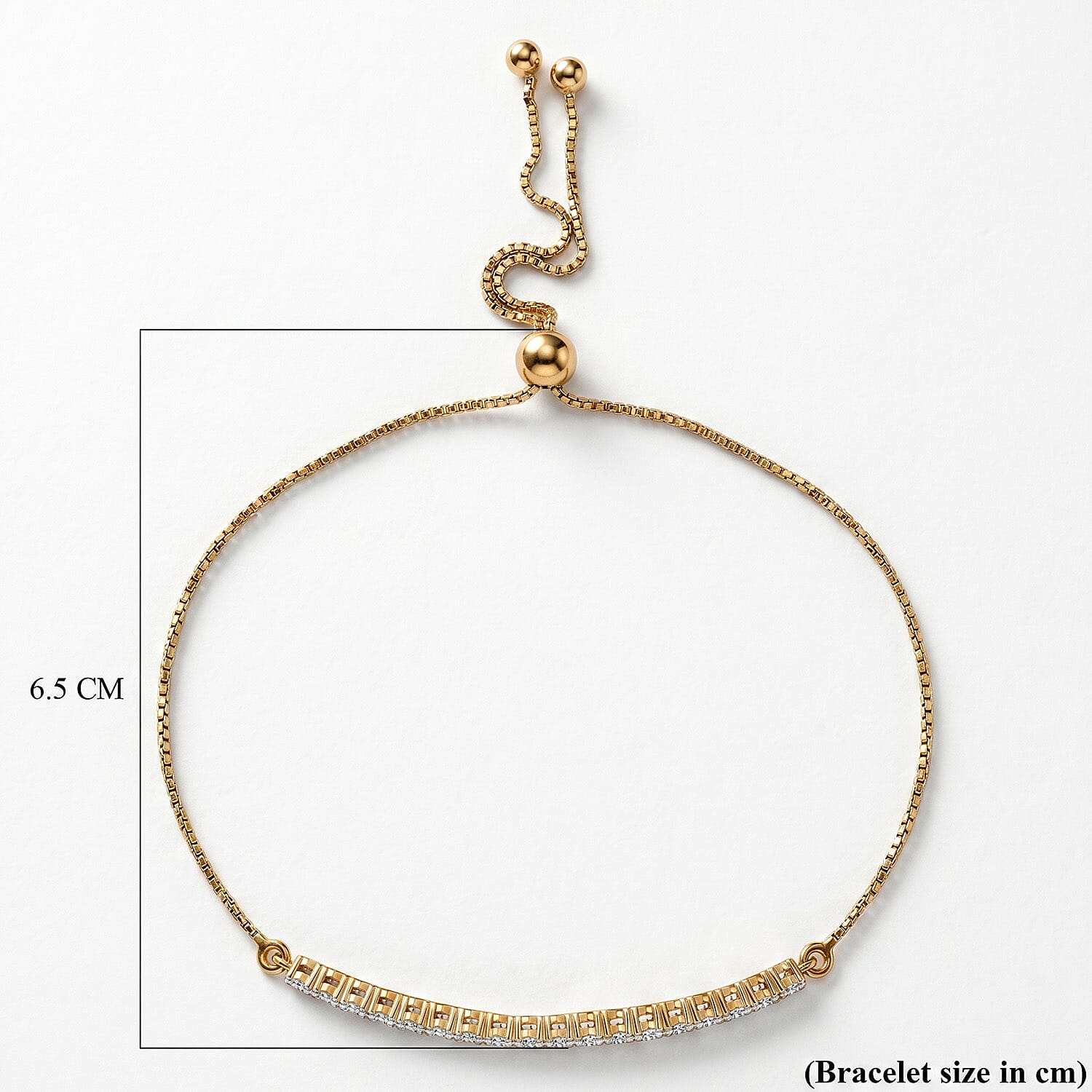 LUXURIANT 1 Ct. Lab Grown Diamond Chain Bracelet in 18K Vermeil Yellow Gold Plated Sterling Silver (SI/GH) (Up to 10.5 Inch) 8082326 7