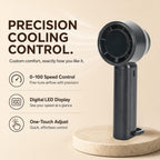 High Speed Handheld Fan with Digital Display - Portable USB-C Rechargeable Mini Fan - Lilac