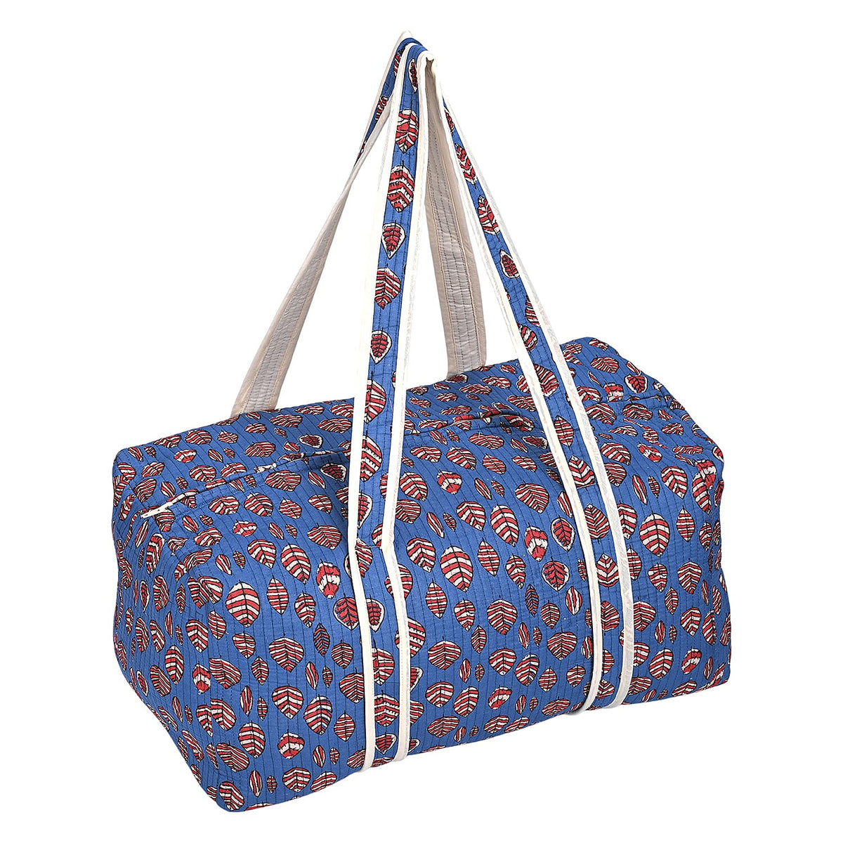 Cotton Quilted Travel Bag with Zipper Closure V32539235 0