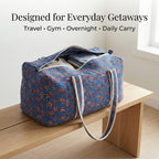 Cotton Hand - Block Stripe Print Quilted Travel Duffel Bag