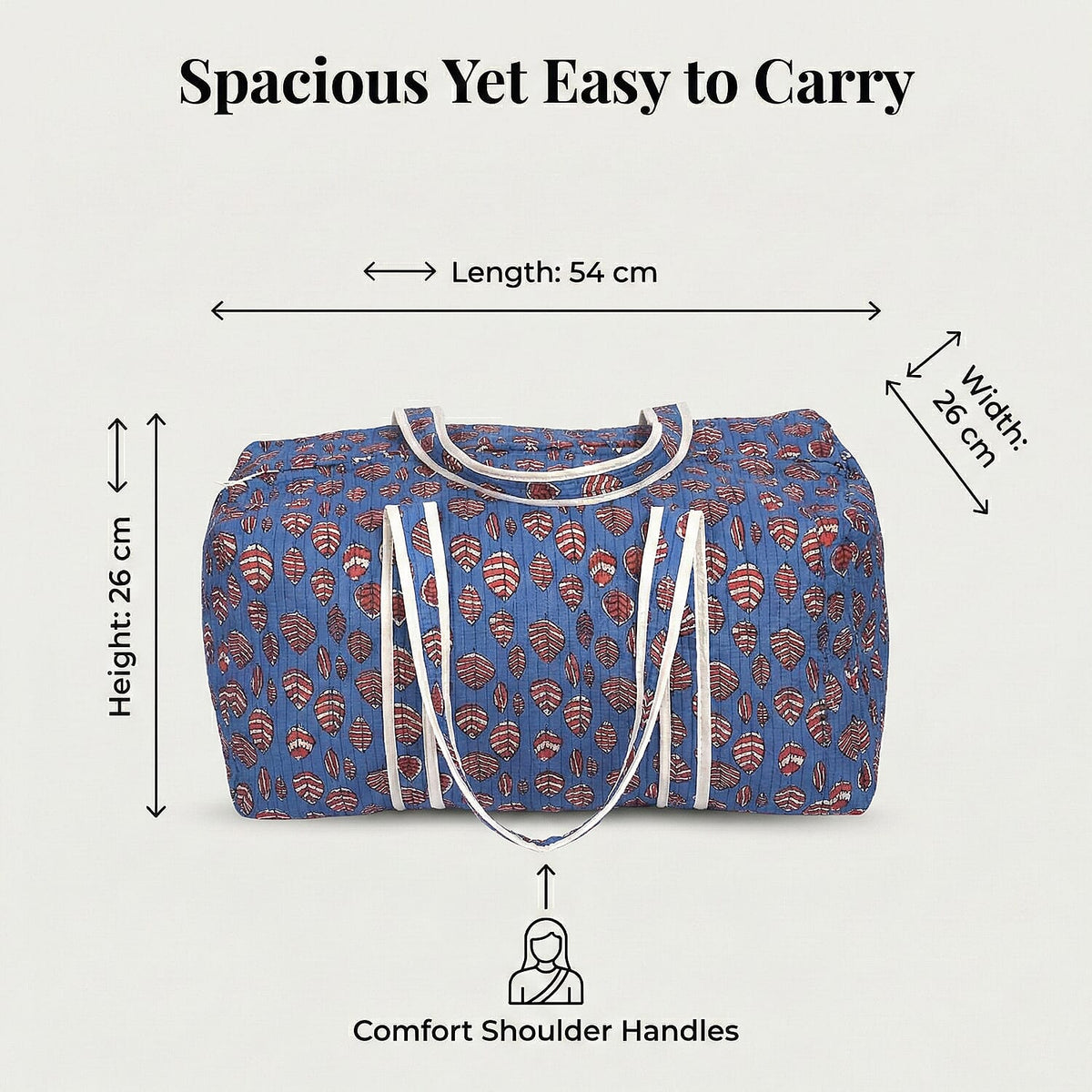 Cotton Quilted Travel Bag with Zipper Closure V32539235 4
