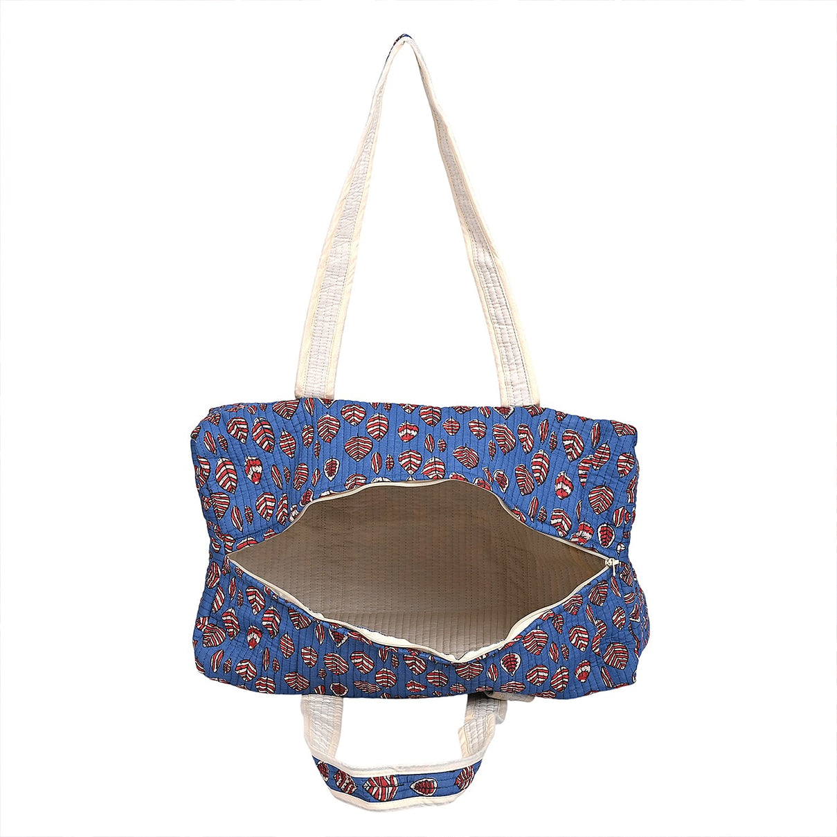 Cotton Quilted Travel Bag with Zipper Closure V32539235 8