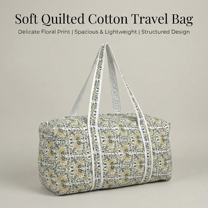 Cotton Quilted Travel Bag with Zipper Closure 8086601 2