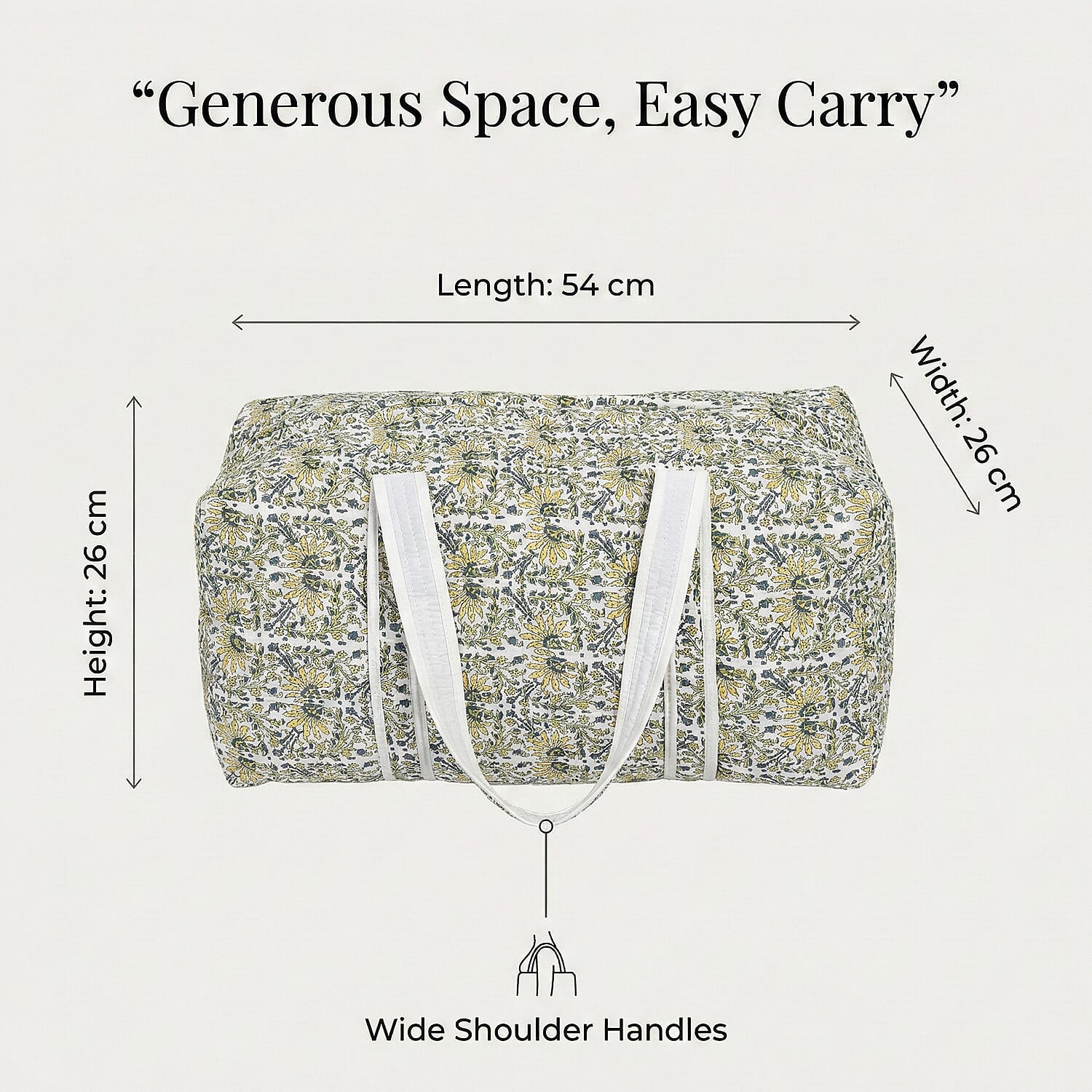 Cotton Quilted Travel Bag with Zipper Closure V32538438 4