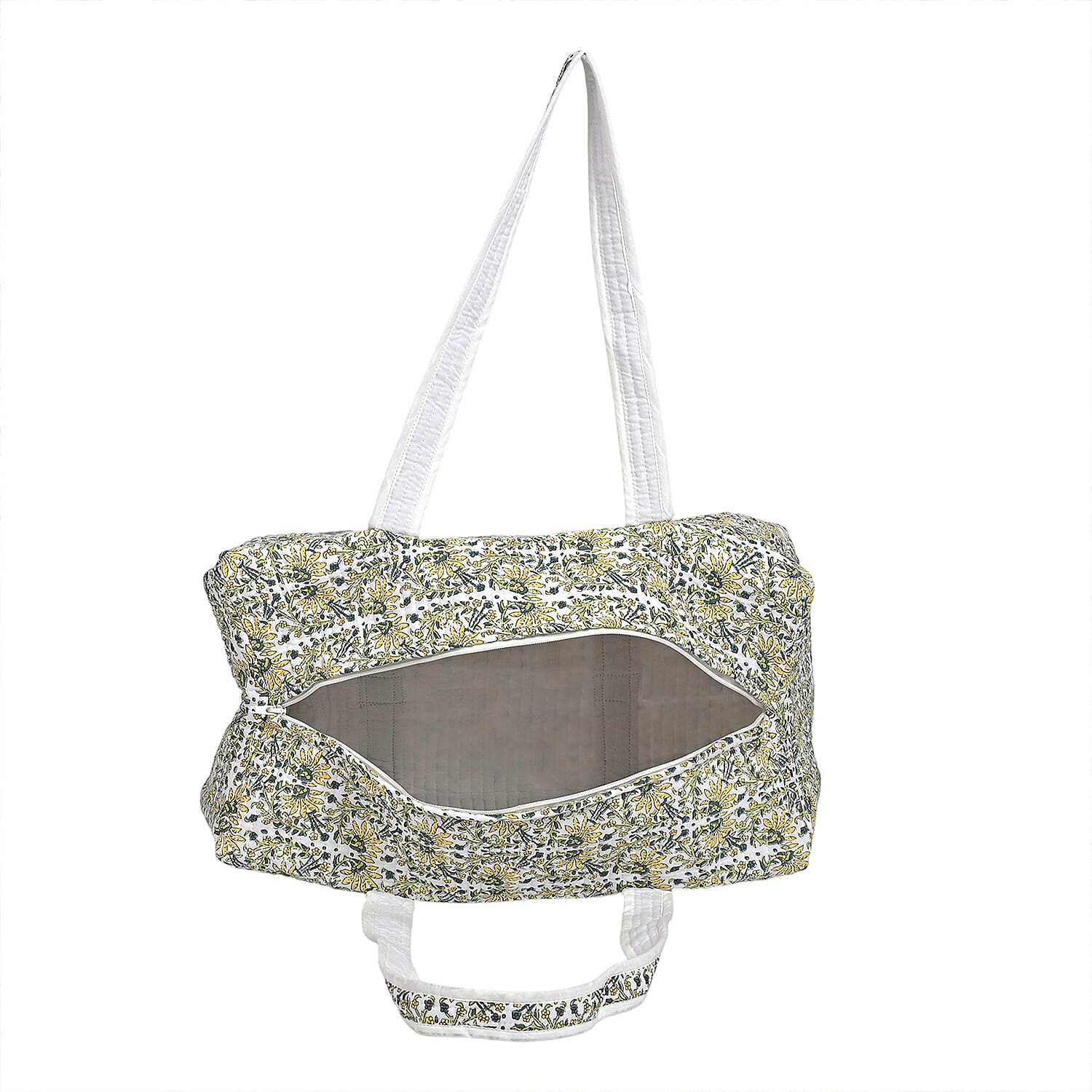 Cotton Quilted Travel Bag with Zipper Closure V32538438 8