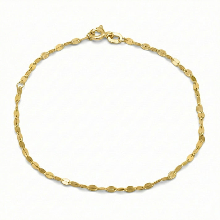 9K Gold 1.8 MM Bracelet with Spring Ring Clasp 6.25"-7.5 Inch Polished, 0.47 Gms 8104733 1