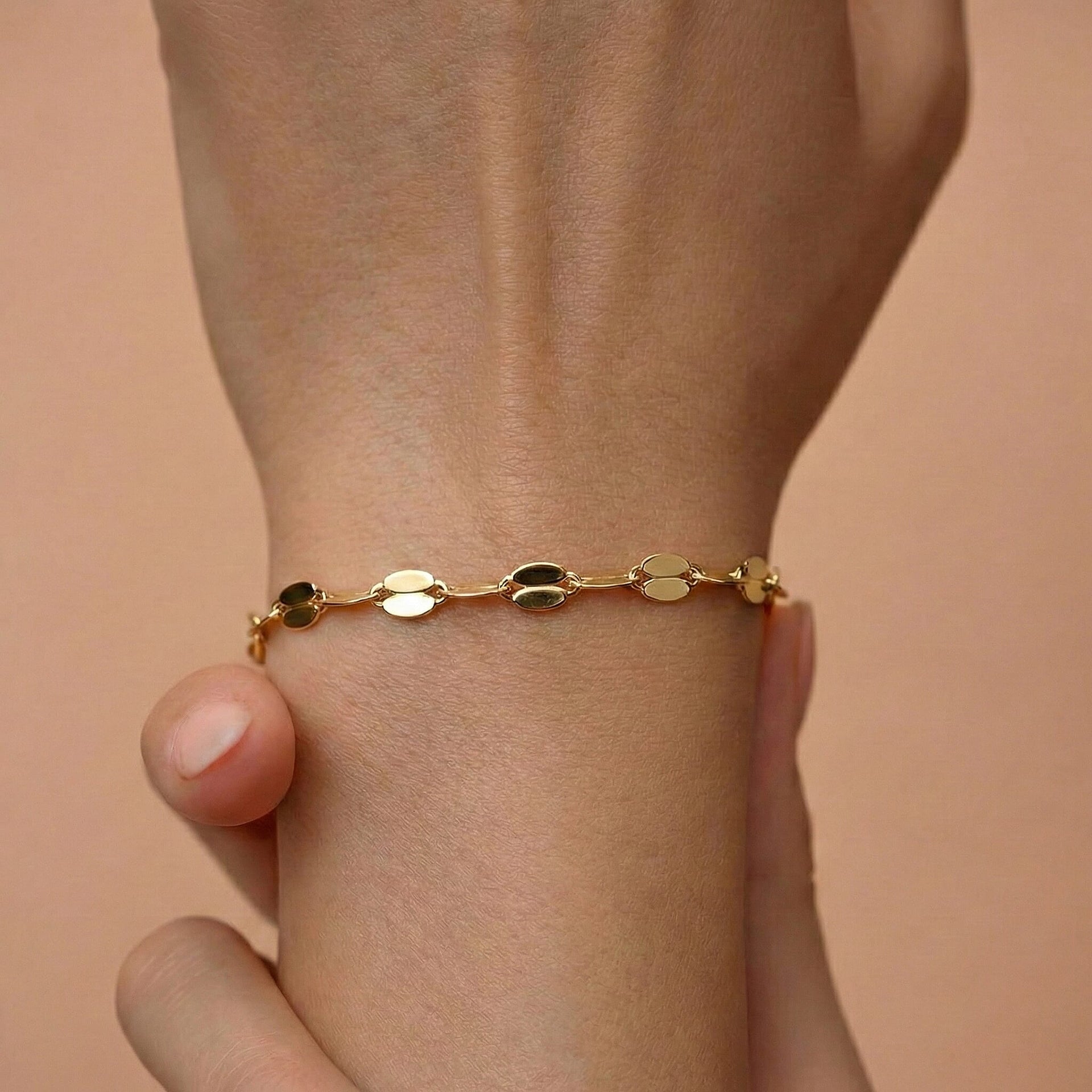 9K Gold 1.8 MM Bracelet with Spring Ring Clasp 6.25"-7.5 Inch Polished, 0.47 Gms 8104733 2