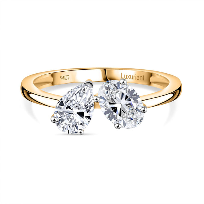 THE TOI ET MOI LUXURIANT 1 Ct. Lab Grown Diamond Ring in 9K Yellow Gold SGL Certified (VS-G-H) 8114309 1