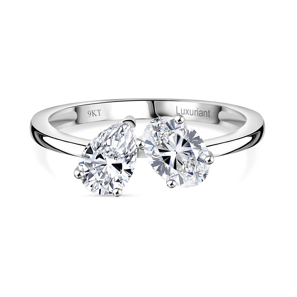 THE TOI ET MOI LUXURIANT 1 Ct. Lab Grown Diamond Ring in 9K White Gold SGL Certified (VS-G-H) V32619474 0