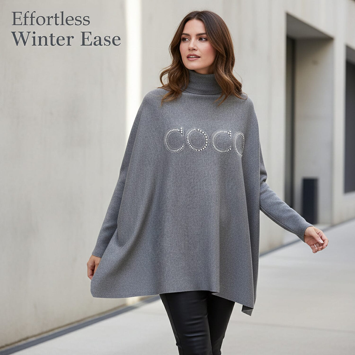 QED High Neck Coco Jumper (Size 10-22) - Grey 8132460 1