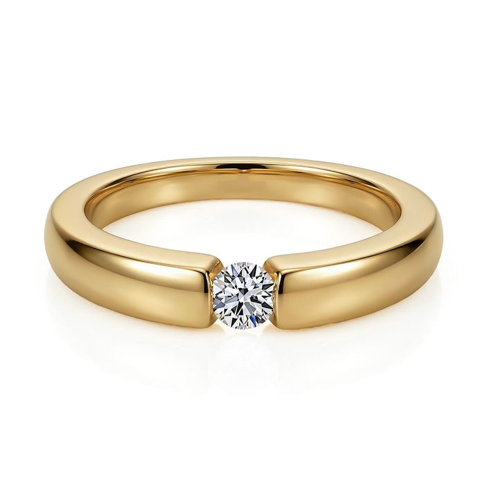 LUXURIANT Lab Grown Diamond Solitaire Ring in 18K Vermeil Yellow Gold Plated Sterling Silver SI/GH 8162198 1