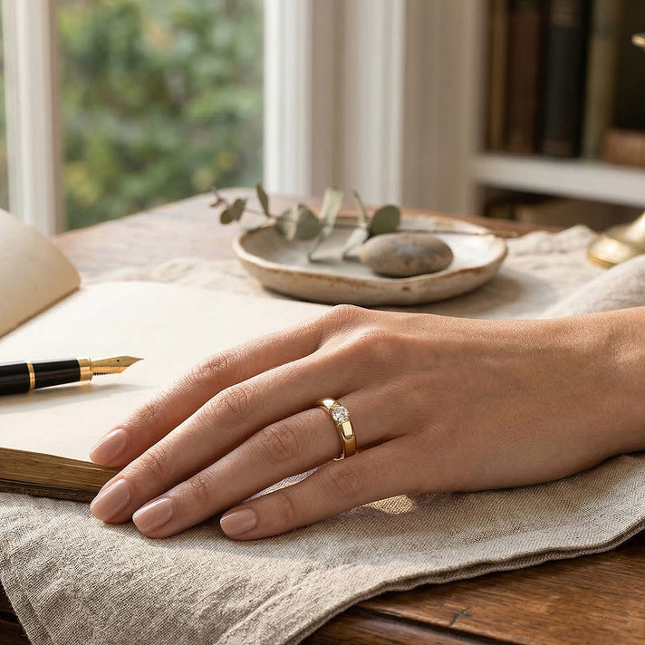LUXURIANT Lab Grown Diamond Solitaire Ring in 18K Vermeil Yellow Gold Plated Sterling Silver SI/GH 8162198 2