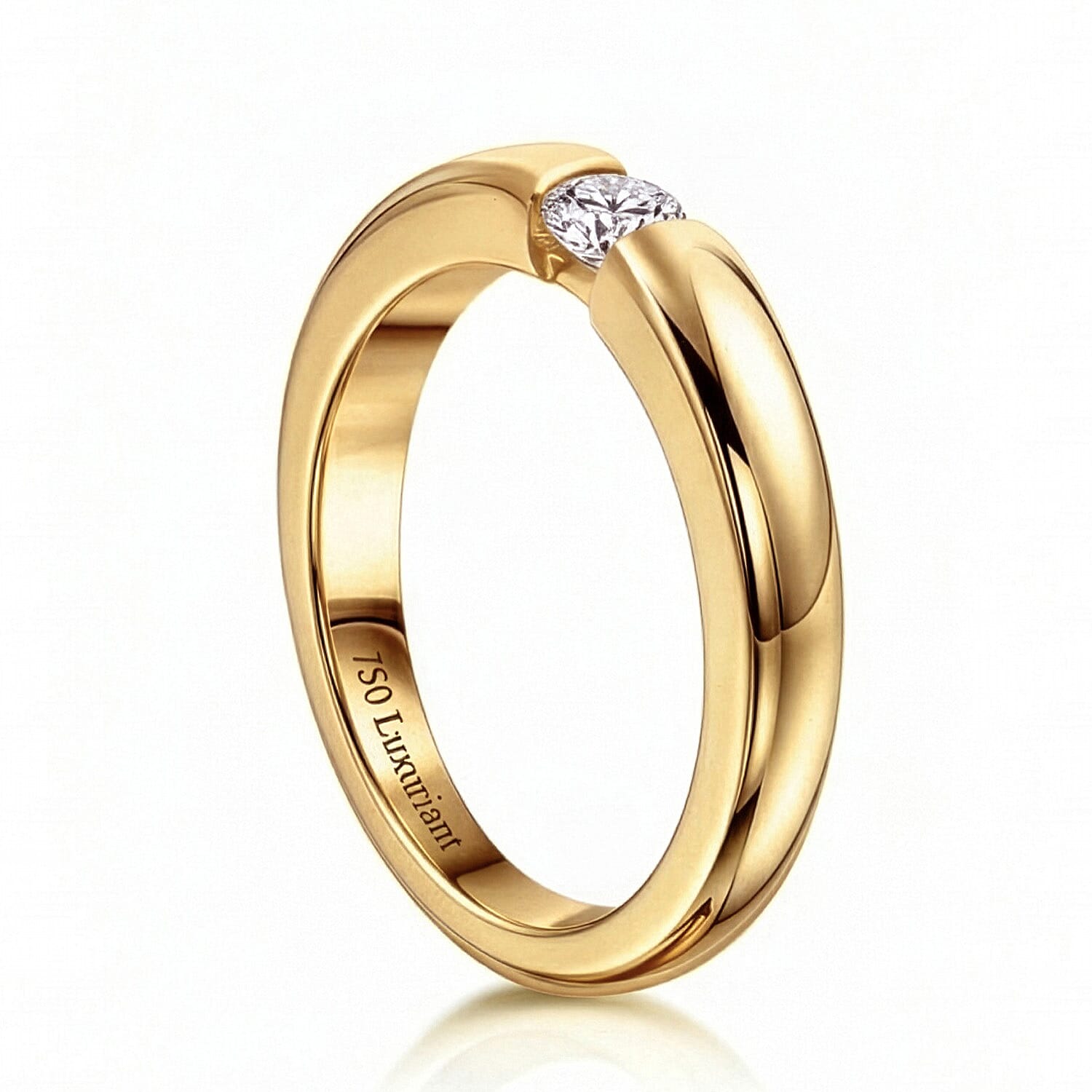 LUXURIANT Lab Grown Diamond Solitaire Ring in 18K Vermeil Yellow Gold Plated Sterling Silver SI/GH 8162198 4