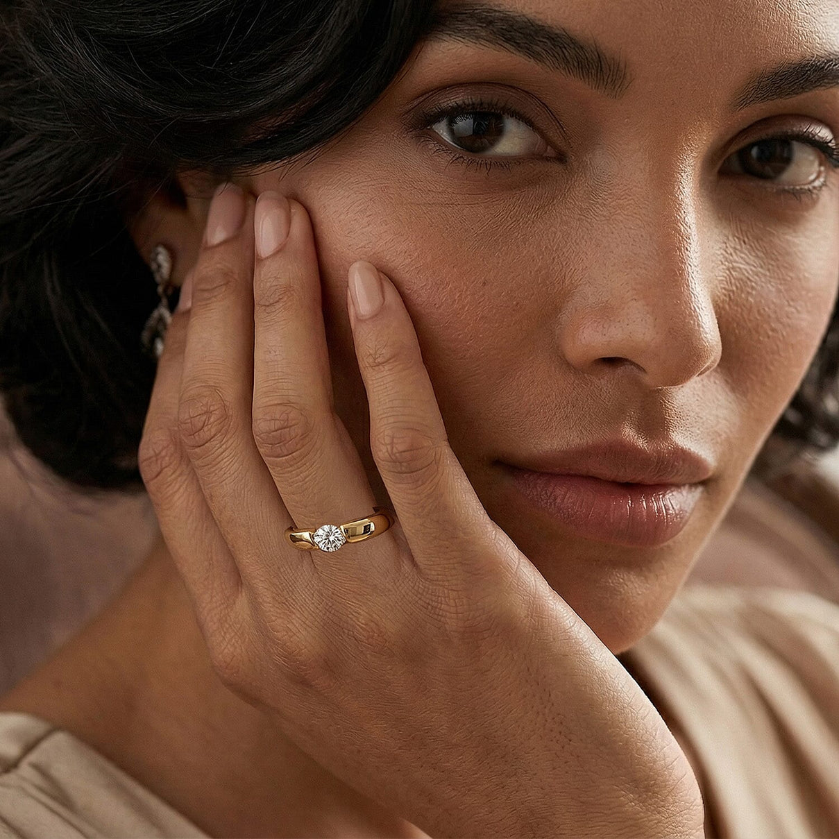 LUXURIANT Lab Grown Diamond Solitaire Ring in 18K Vermeil Yellow Gold Plated Sterling Silver SI/GH 8162198 5