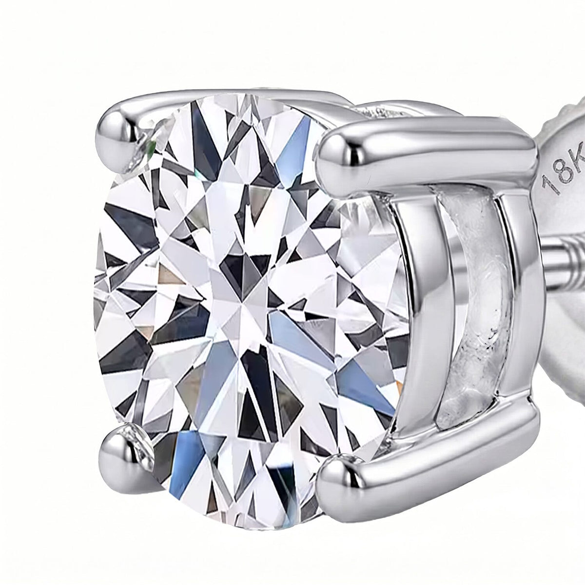 LUXURIANT 1.50 Ct. Lab Grown Diamond Solitaire Stud Earrings with Screw Back in 950 Platinum SGL Certified 8164128 3