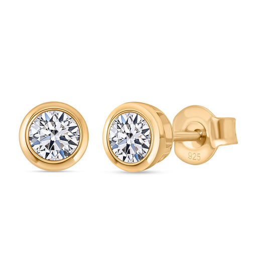 Luxuriant Lab Grown Diamond Earring with Push Back in Sterling Silver