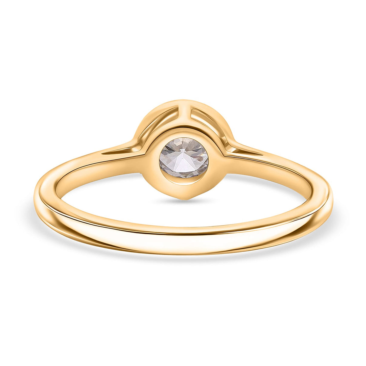 LUXURIANT 0.5 Ct.Bezel-Set Lab Grown Diamond (SI-GH) Solitaire Ring in Vermeil Yellow Gold Plated Sterling Silver SGL Certified 8170905 6