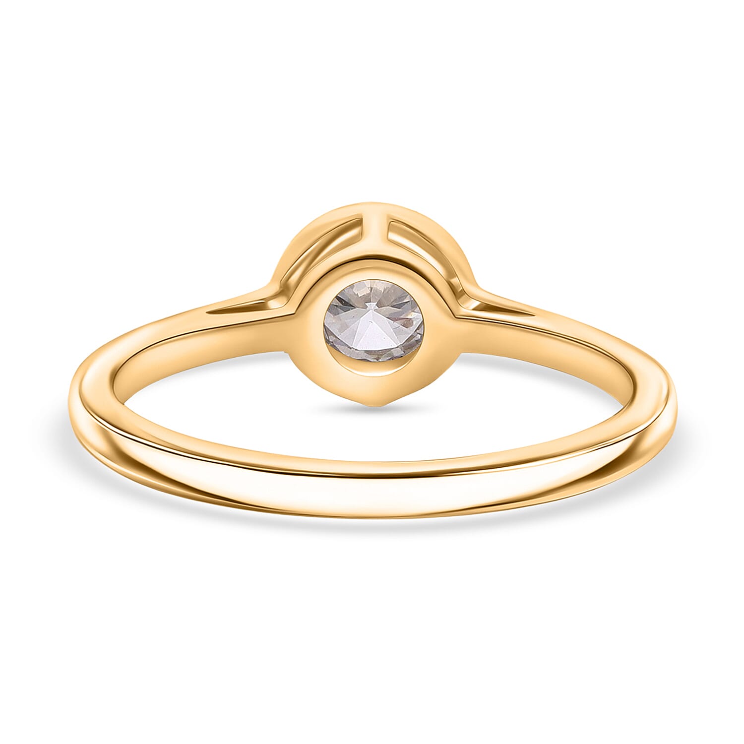 LUXURIANT 0.5 Ct.Bezel-Set Lab Grown Diamond (SI-GH) Solitaire Ring in Vermeil Yellow Gold Plated Sterling Silver SGL Certified 8170905 6
