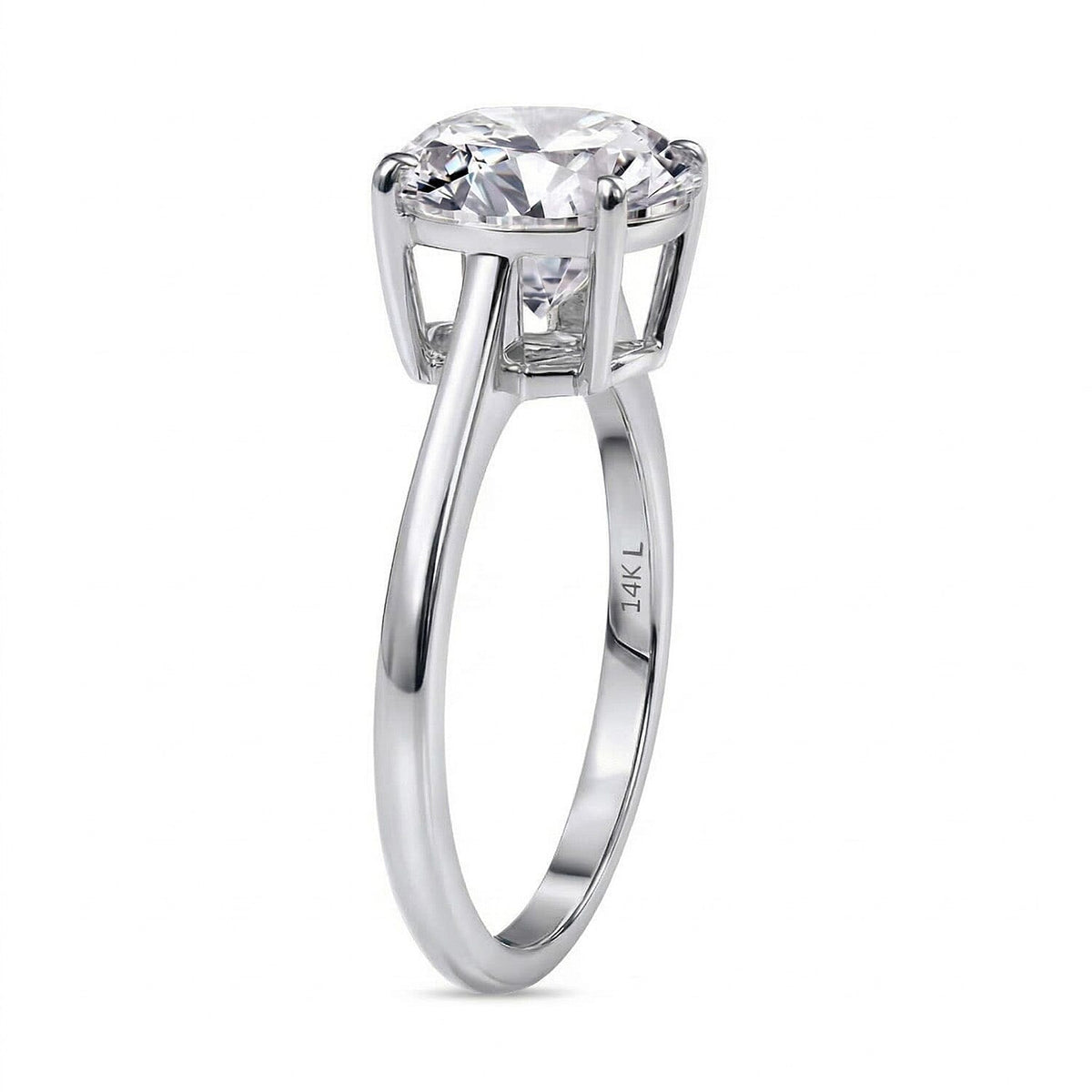 LUXURIANT 3 Ct. Lab Grown Diamond Solitaire Ring in 14K White Gold EF, VS 8178951 4
